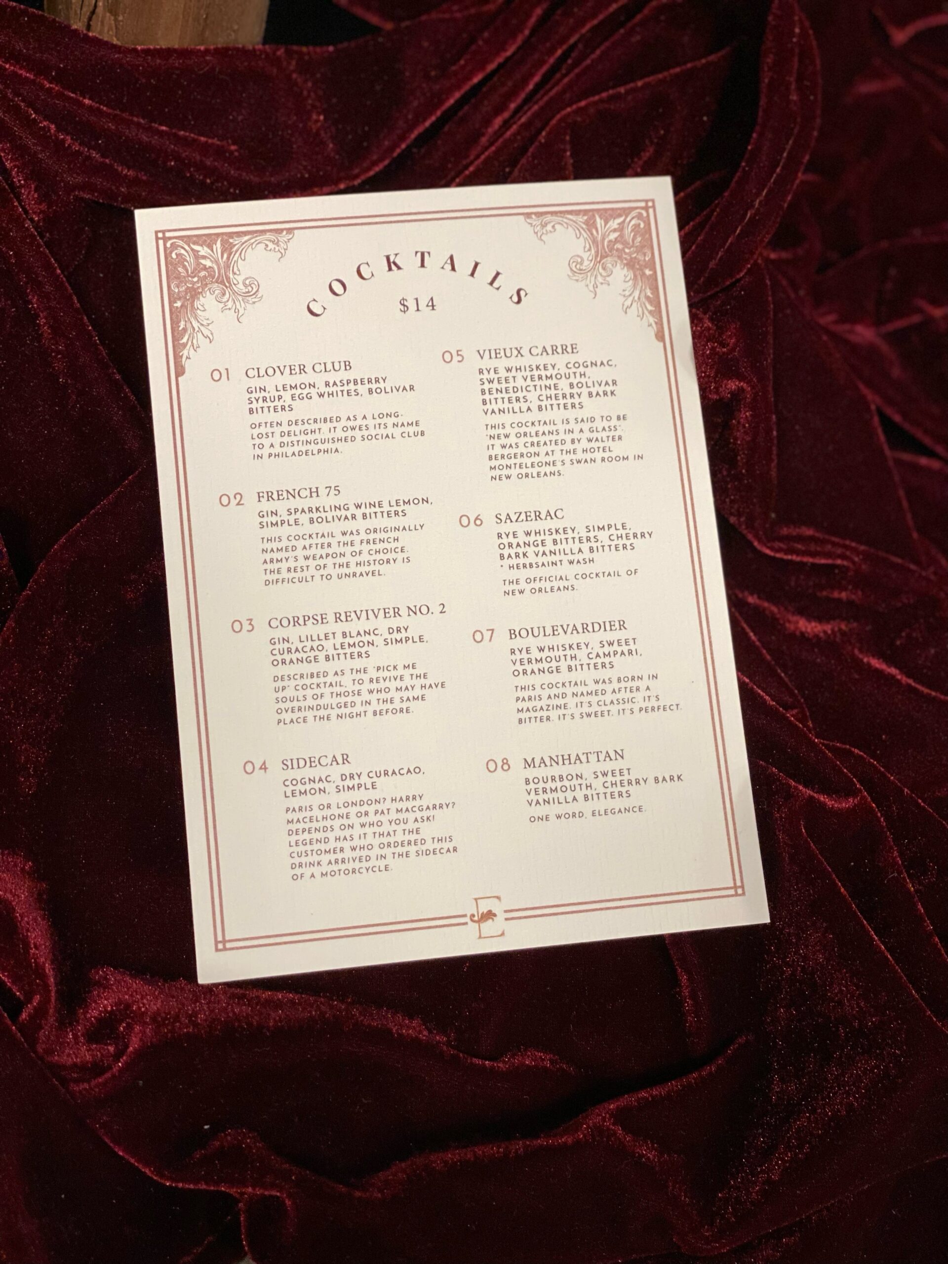 Edith-CocktailBar-Menu