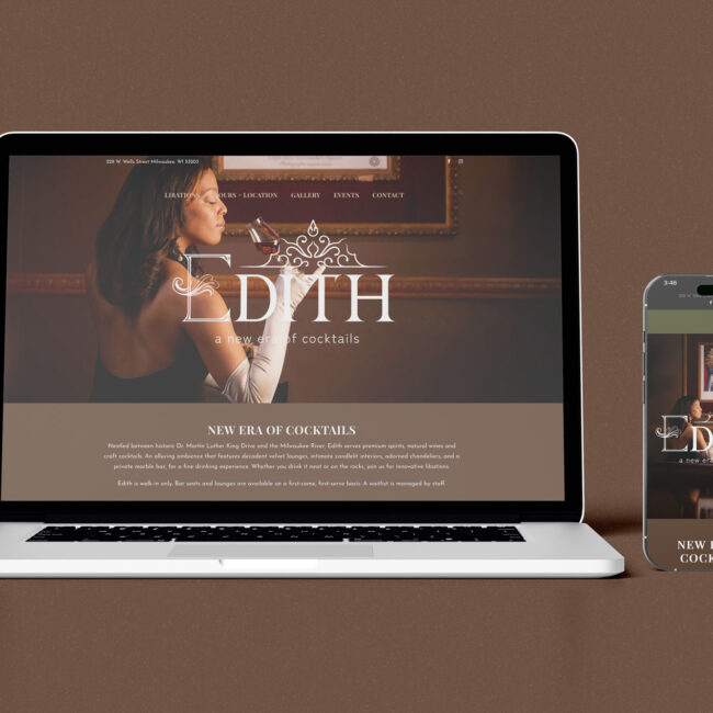 Edith Cocktail Bar Website Design, Located in Milwaukee, WI